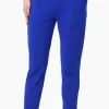 Majora Front Split Hem Tapered Pants - Blue