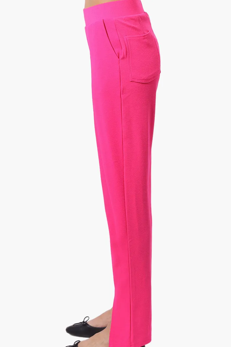 Majora Front Split Hem Tapered Pants - Pink