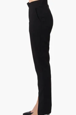 Majora Front Split Hem Tapered Pants - Black