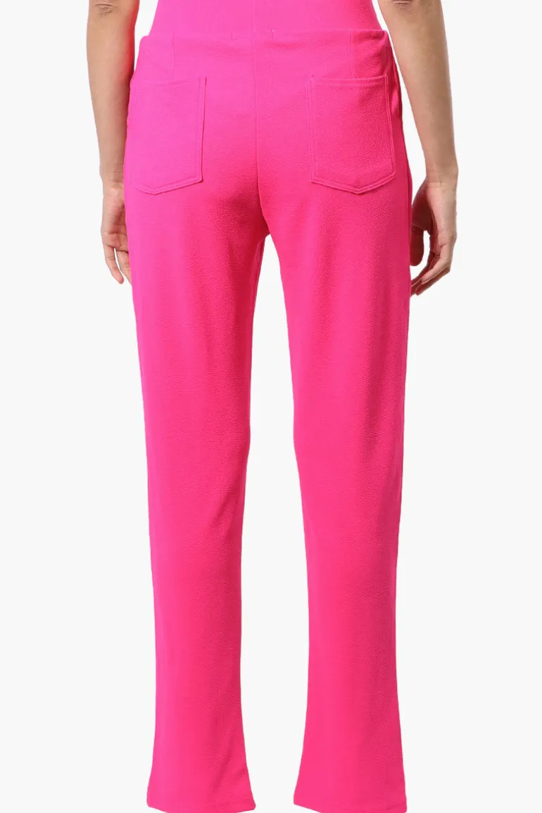 Majora Front Split Hem Tapered Pants - Pink