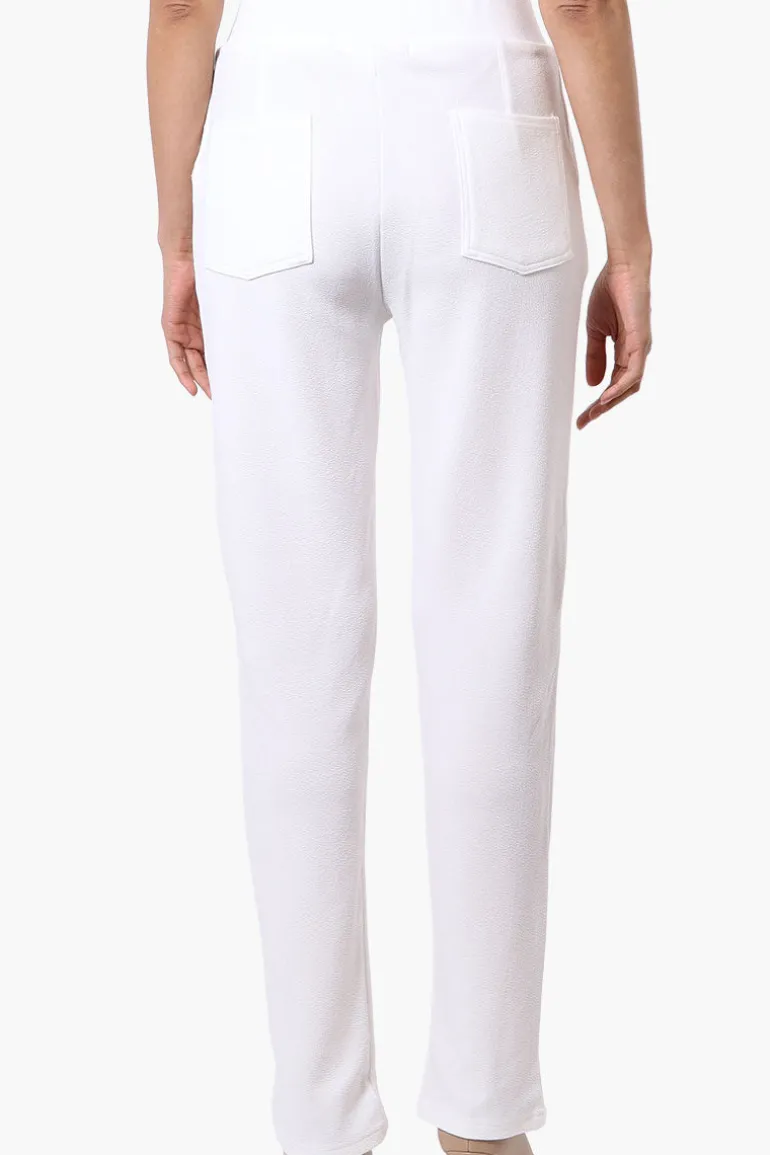 Majora Front Split Hem Tapered Pants - White