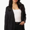 Majora Knit Long Sleeve Wrap Cardigan - Black