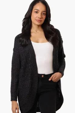 Majora Knit Long Sleeve Wrap Cardigan - Black