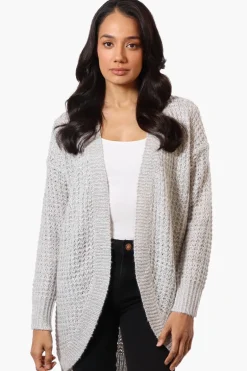 Majora Knit Long Sleeve Wrap Cardigan - Stone