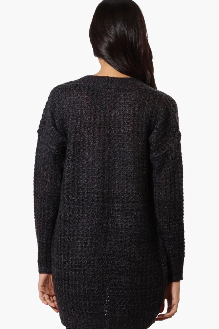 Majora Knit Long Sleeve Wrap Cardigan - Black
