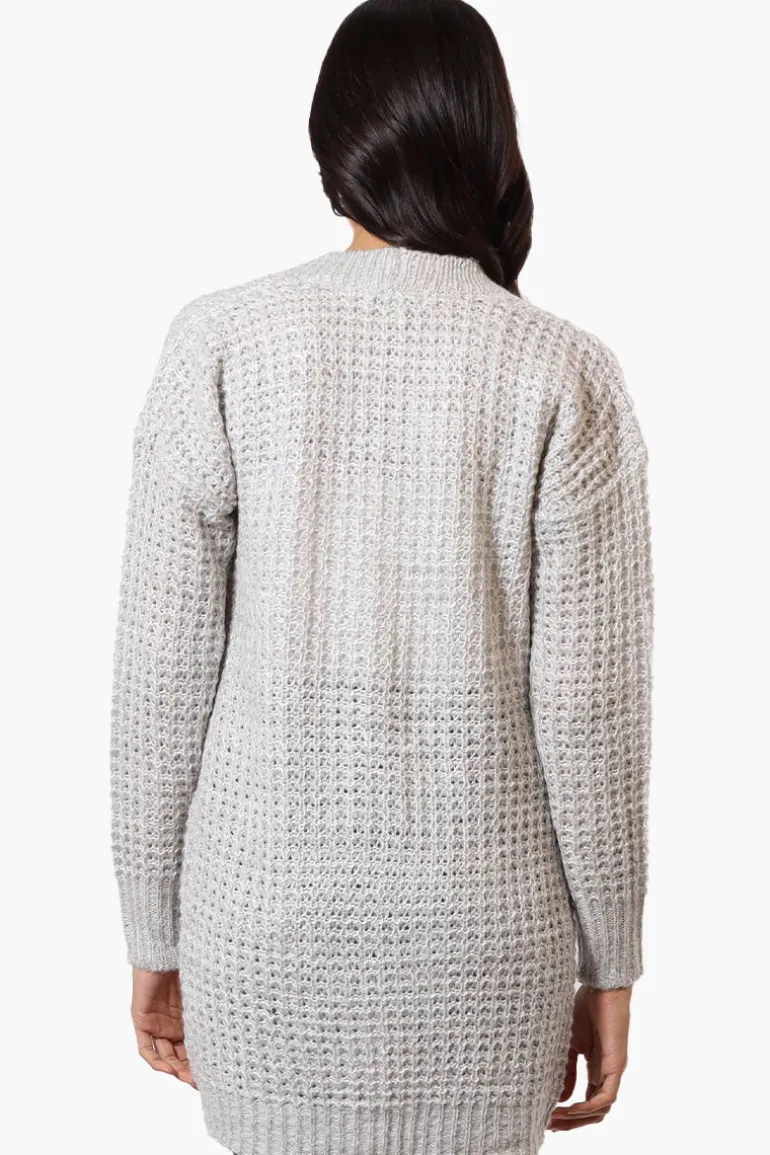 Majora Knit Long Sleeve Wrap Cardigan - Stone