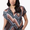 Majora Patterned Button Down Shirt - Black