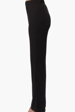 Majora Ribbed Wide Leg Pants - Black