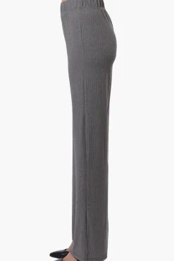 Majora Ribbed Wide Leg Pants - Grey