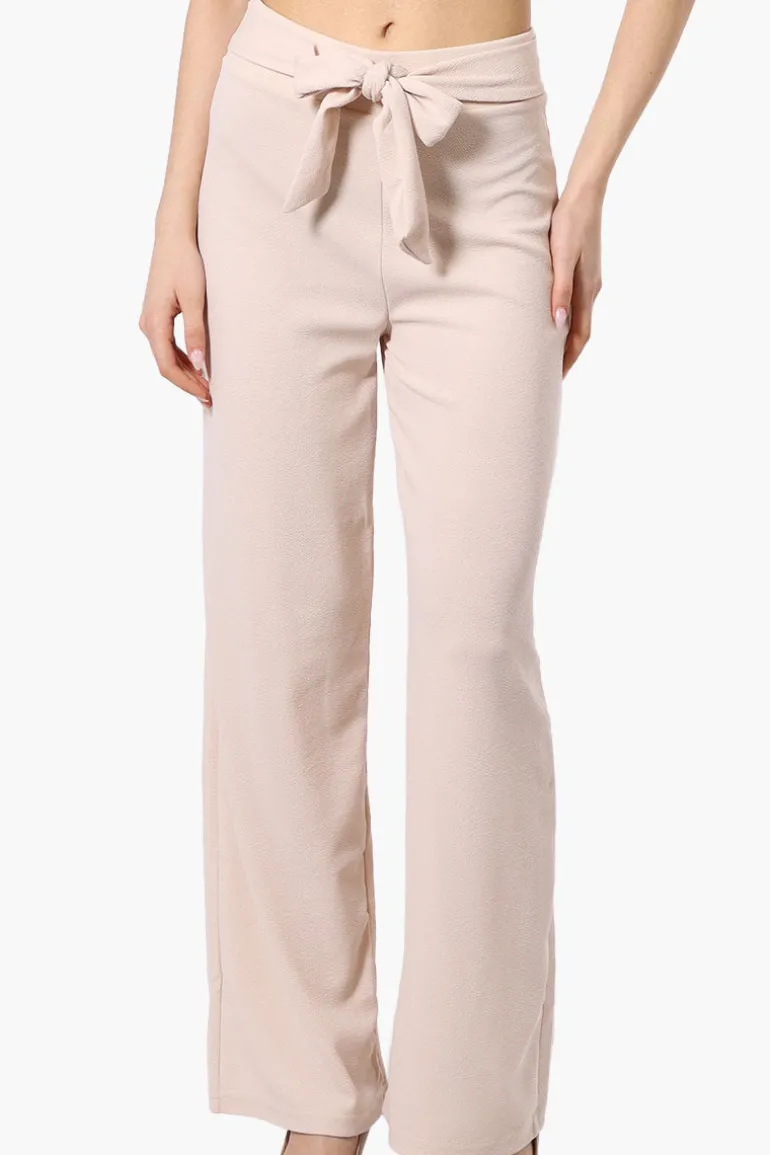 Majora Solid Belted Pants - Cream