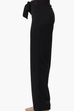 Majora Solid Belted Pants - Black