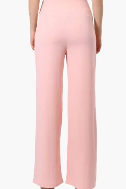 Majora Solid Belted Pants - Pink