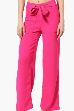 Majora Solid Large Pocket Belted Pants - Pink