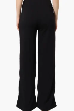 Majora Solid Large Pocket Belted Pants - Black