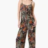 Majora Tropical Print Wide Leg Jumpsuit - Black