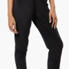 Mikk Tie Waist Velour Plush Pajama Pants - Black