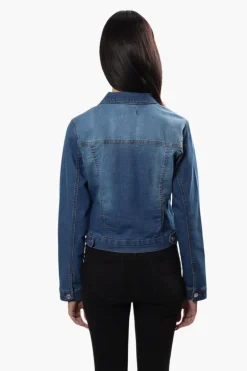 New Look Buttoned Flap Pocket Denim Jacket - Blue