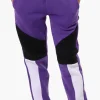 New Look Colour Block Fleece Joggers - Purple