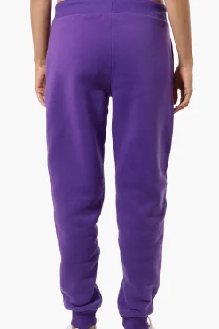 New Look Colour Block Fleece Joggers - Purple