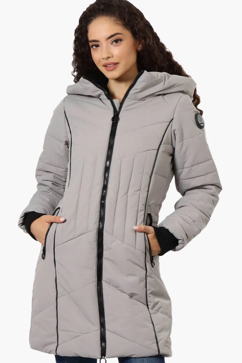 Oppenheimer Double Zip Cinched Waist Parka Jacket - Grey