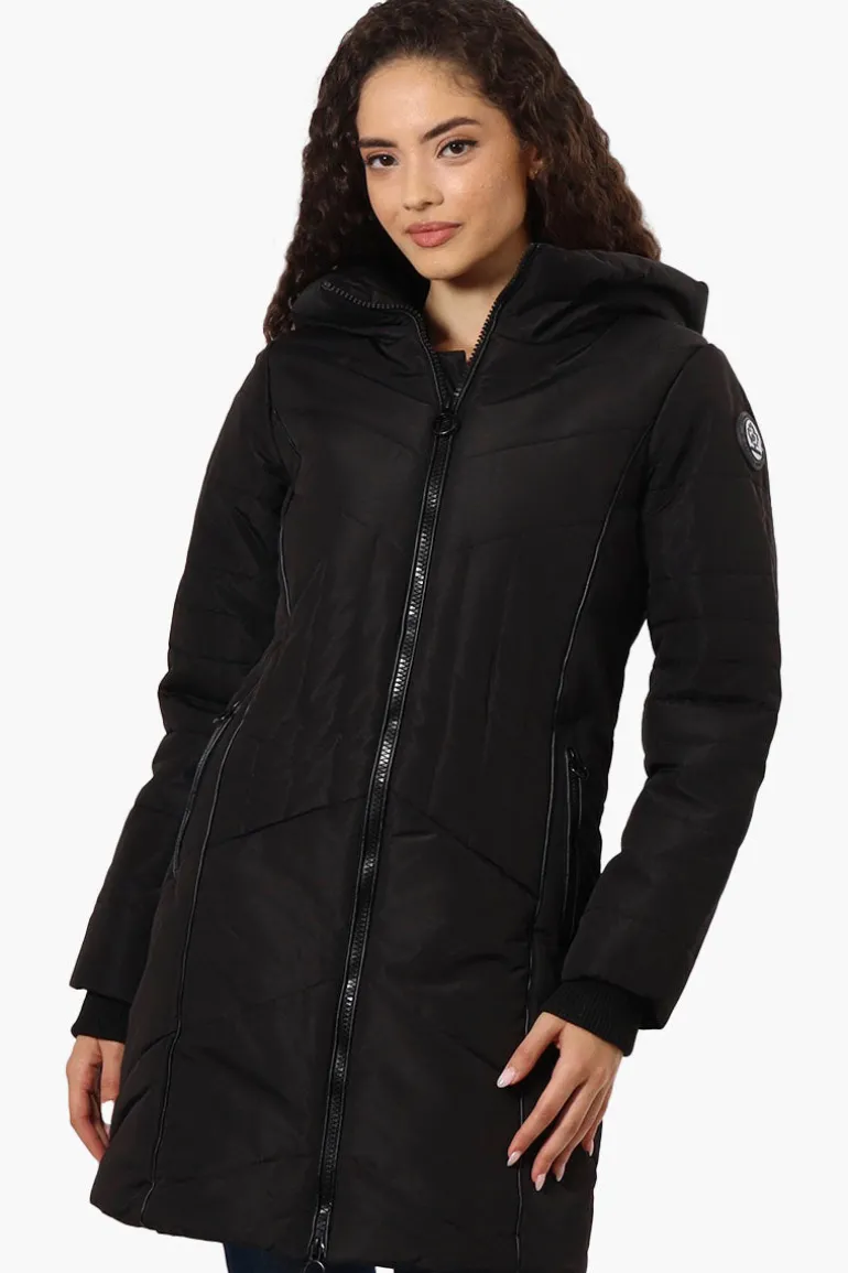 Oppenheimer Double Zip Cinched Waist Parka Jacket - Black