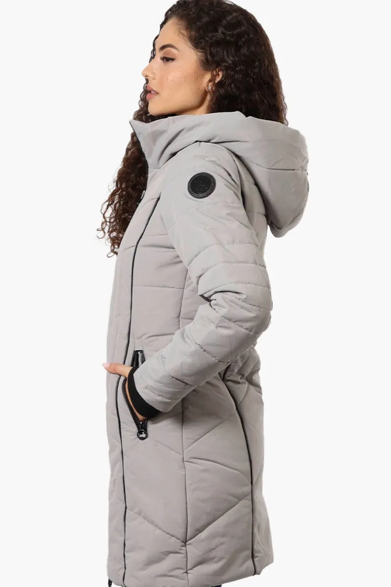 Oppenheimer Double Zip Cinched Waist Parka Jacket - Grey