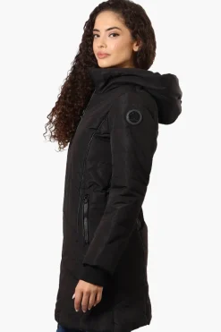 Oppenheimer Double Zip Cinched Waist Parka Jacket - Black