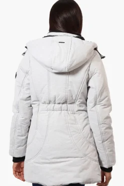 Oppenheimer Hooded Cinched Waist Parka Jacket - Grey