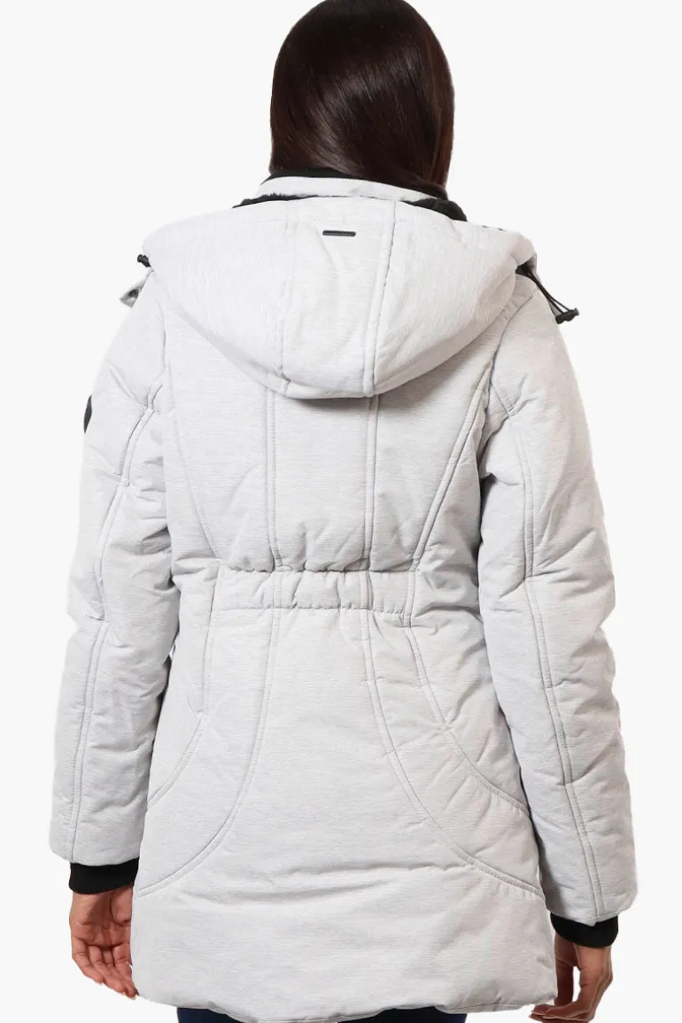 Oppenheimer Hooded Cinched Waist Parka Jacket - Grey