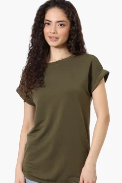 Runaway Bay Sport Basic Cuffed Sleeve Tee - Olive