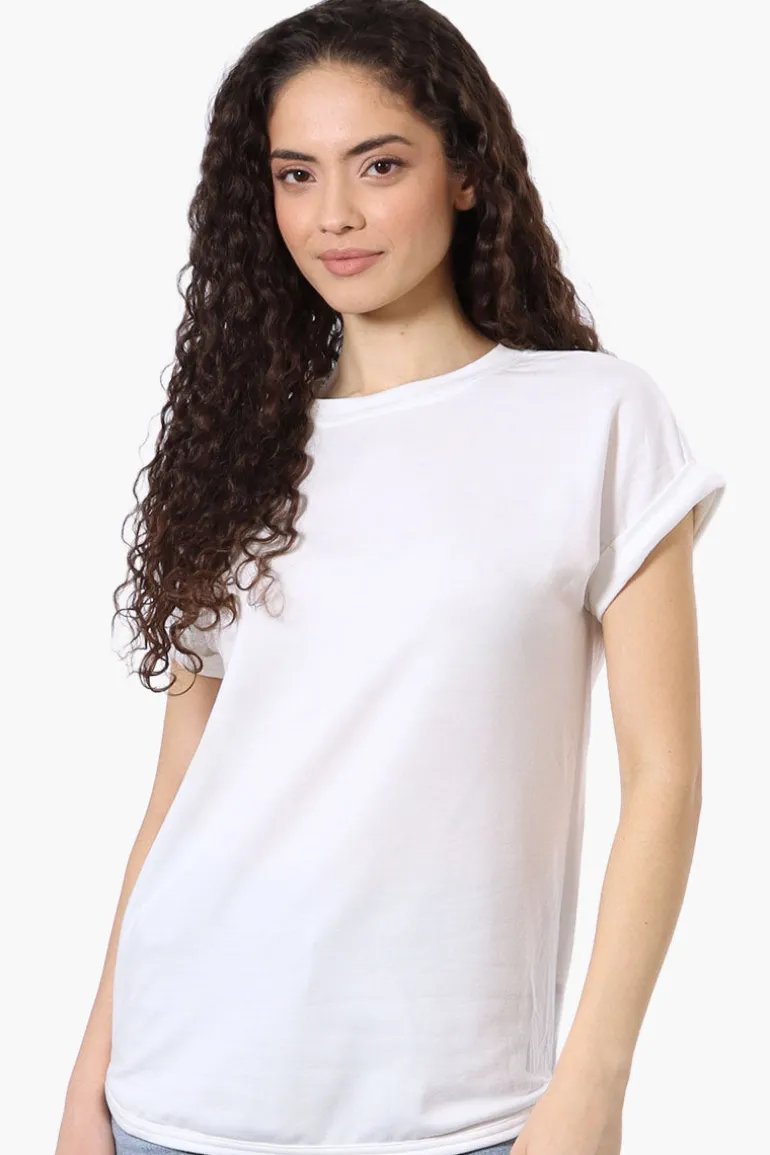 Runaway Bay Sport Basic Cuffed Sleeve Tee - White