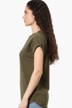 Runaway Bay Sport Basic Cuffed Sleeve Tee - Olive