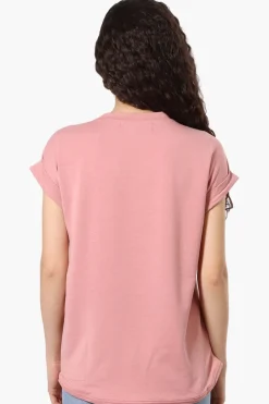Runaway Bay Sport Basic Cuffed Sleeve Tee - Pink