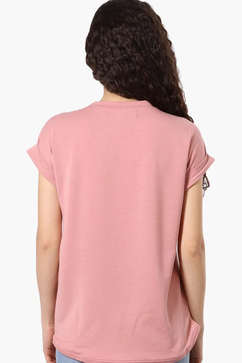 Runaway Bay Sport Basic Cuffed Sleeve Tee - Pink
