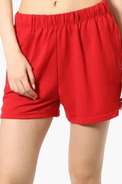 Runaway Bay Sport Basic French Terry Shorts - Red