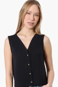 Runaway Bay Sport Button Down V-Waistcoat Vest - Navy