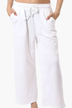 Runaway Bay Tie Waist Wide Leg Pants - White
