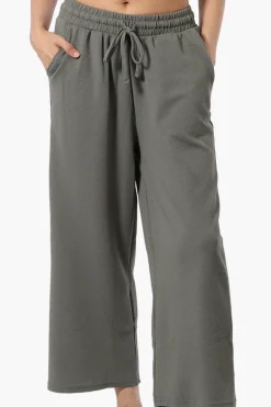Runaway Bay Tie Waist Wide Leg Pants - Olive
