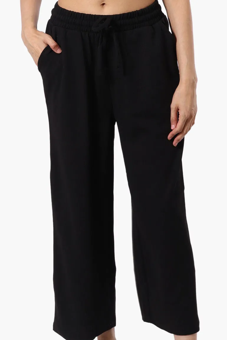 Runaway Bay Tie Waist Wide Leg Pants - Black