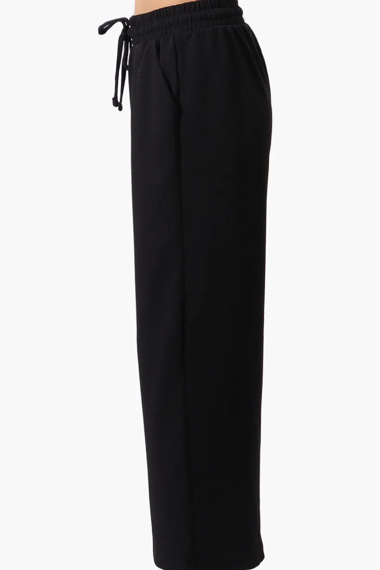 Runaway Bay Tie Waist Wide Leg Pants - Black