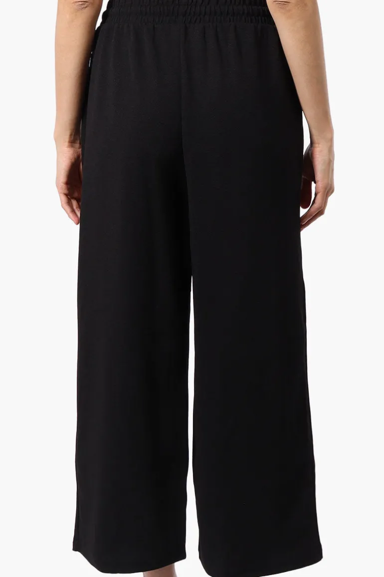 Runaway Bay Tie Waist Wide Leg Pants - Black