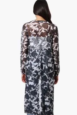 Stylexchange Floral Long Sleeve Sheer Duster Cardigan - White
