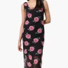 Stylexchange Floral Sheer Maxi Dress - Black