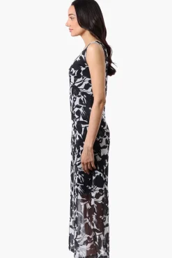 Stylexchange Floral Sheer Maxi Dress - Grey