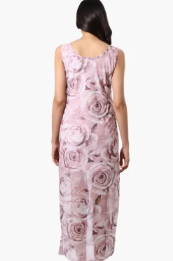 Stylexchange Floral Sheer Maxi Dress - Pink