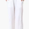 Stylexchange Tie Waist Wide Leg Crinkled Pants - White