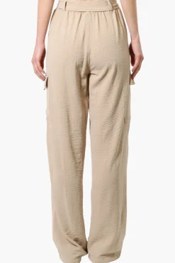 Stylexchange Vintage Belted Cargo Pants - Beige