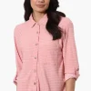 Stylexchange Vintage Button Down Roll Up Sleeve Shirt - Pink
