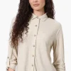 Stylexchange Vintage Button Down Roll Up Sleeve Shirt - Cream