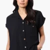 Stylexchange Vintage Short Sleeve Button Down Shirt - Black